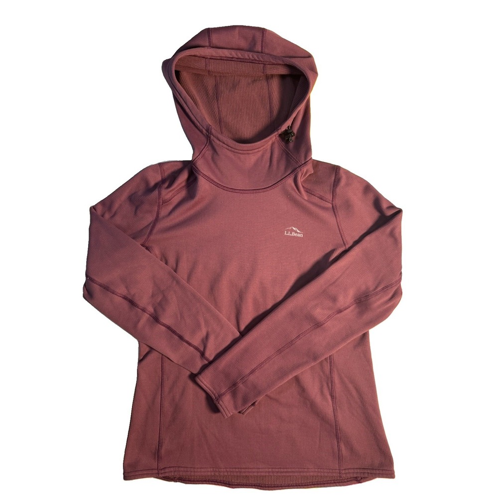L.L. Bean Sweatshirt Womens Plum Long Sleeve Hooded Cowl Neck Medium EUC